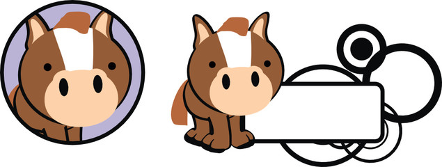 horse baby cartoon copyspace