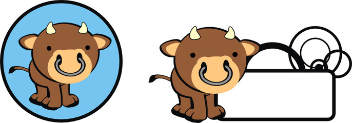 bull baby copyspace cartoon vector