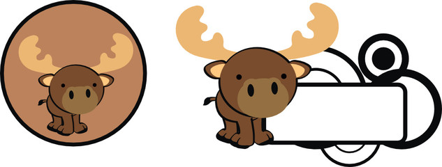 reindeer cartoon baby cute copyspace