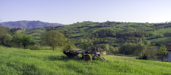 Fototapeta na wymiar Oltrepo Pavese kolor wizerunek panoramy