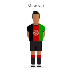 Afghanistan football player. Soccer uniform.