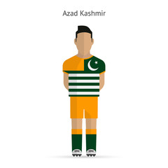 Azad Kashmir football player. Soccer uniform.