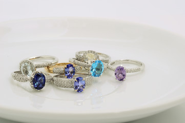 group color stone ring