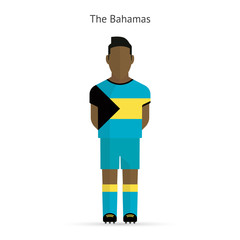 Bahamas football player. Soccer uniform.