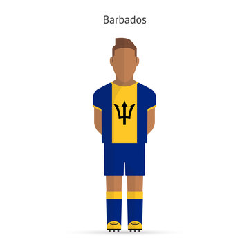 Barbados football player. Soccer uniform.