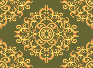 Art pattern wallpaper on green background