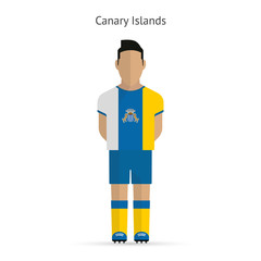 Canary Islands football player. Soccer uniform.