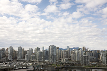 Fototapeta na wymiar Skyline of Condominiums in Vancouver, British Columbia, Canada