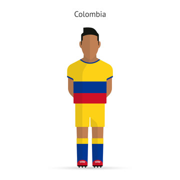 Colombia Football Player. Soccer Uniform.