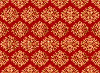 Beautiful art pattern wallpaper on red background