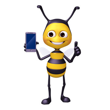 bee with smrtphone