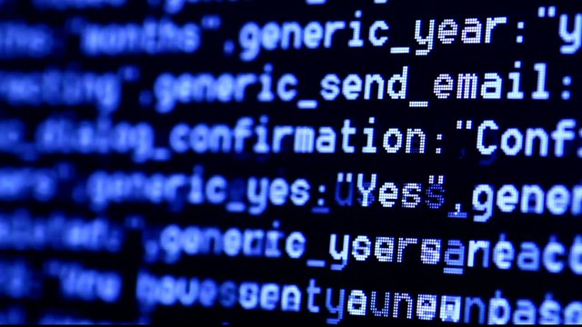 Close up of HTML Codes on LED Screen