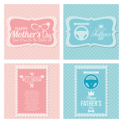 Happy Father's And Mother's Day Template Cards