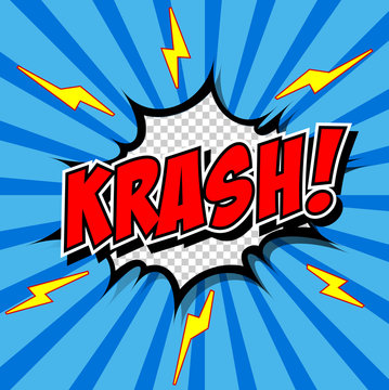 krash! - Comic Speech Bubble, Cartoon.