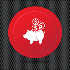 Obraz premium Pig saving button,vector