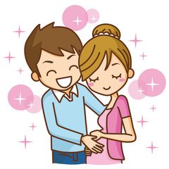 妊婦　家族　夫婦