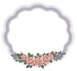 古めかしい薔薇のフレーム