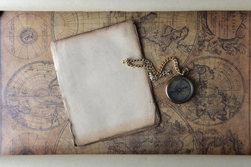 compass on old map