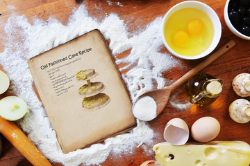 old sheet  and flour