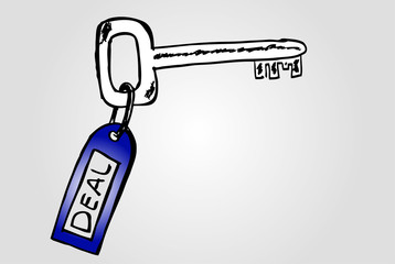 Hand draw sketch, conceptual - key to deal