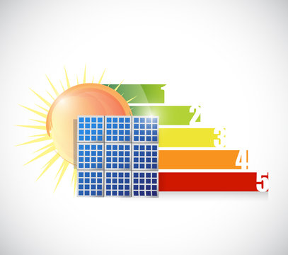 graph and solar panel illustration design