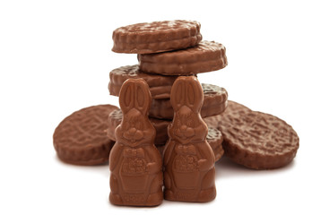 chocolate cookies isolated