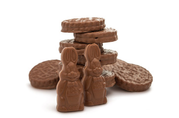 chocolate cookies isolated