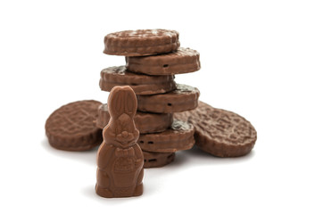 chocolate cookies isolated