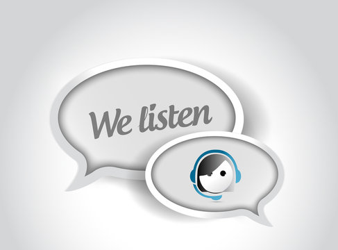 We Listen Customer Support Bubble Illustration