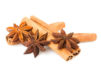 anise and cinnamon isolated