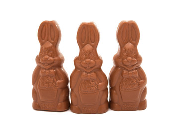 Easter chocolate bunny isolated