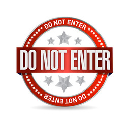 do not enter seal illustration design