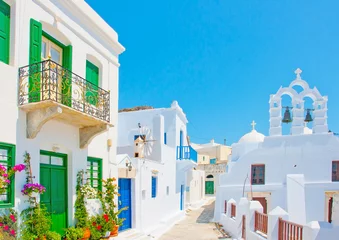 Fototapete Santorini Steinstraße in Chora, der Hauptstadt der Insel Amorgos in Griechenland