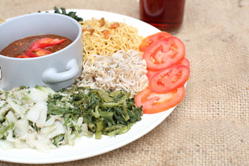 Pecel, indonesia traditional salad dish