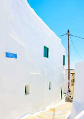 stone made road in Chora the capital of Amorgos island in Greece
