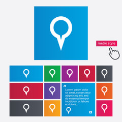Map pointer sign icon. Marker symbol.