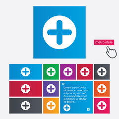 Obraz premium Plus sign icon. Positive symbol.