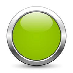 Hellgrüner metallischer Knopf mit Textfreiraum