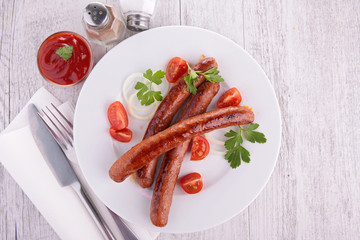 grilled sausage on plate