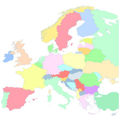 Obraz premium Carte des pays européens