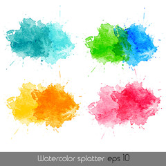 Watercolor splatters. Vector