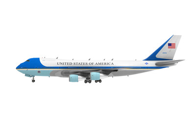 Obraz premium Air Force One Isolated
