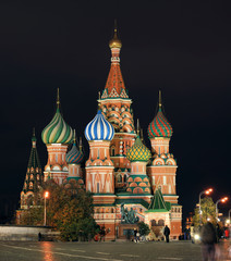 Fototapeta na wymiar Moscow. Red Square. St. Basil's Cathedral. Night illumination
