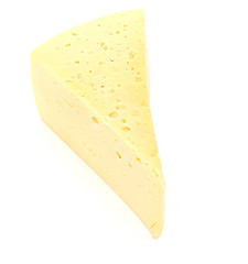 piece of cheese isolated on white