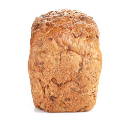 whole grain bread isolated on white background