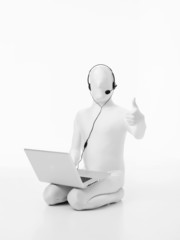 faceless robot ok sign