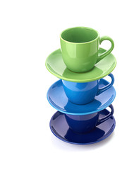 tower made from multicolored cups