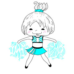 Cartoon cheerleader