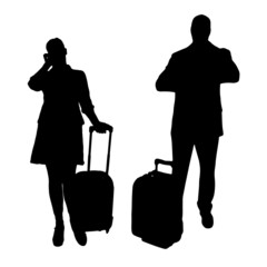 Vector silhouette of business people.