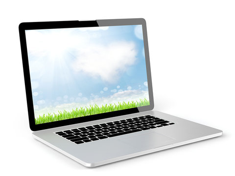 render laptop isolated on white background